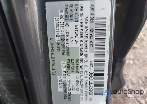 2015 Mazda Cx-5 Touring z USA, uszkodzony, nr VIN JM3KE2CY0F0438296